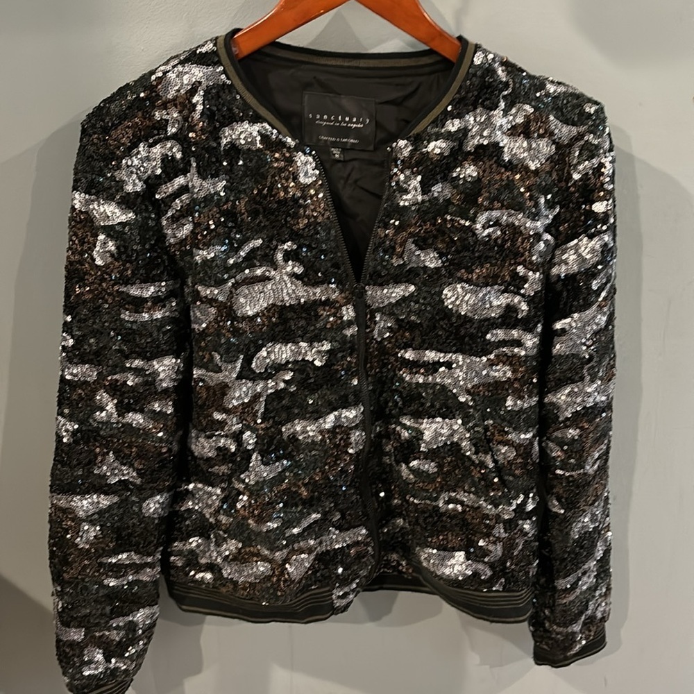 Sanctuary💕 Sequined Military style Jacket Size S - Picture 2 of 10